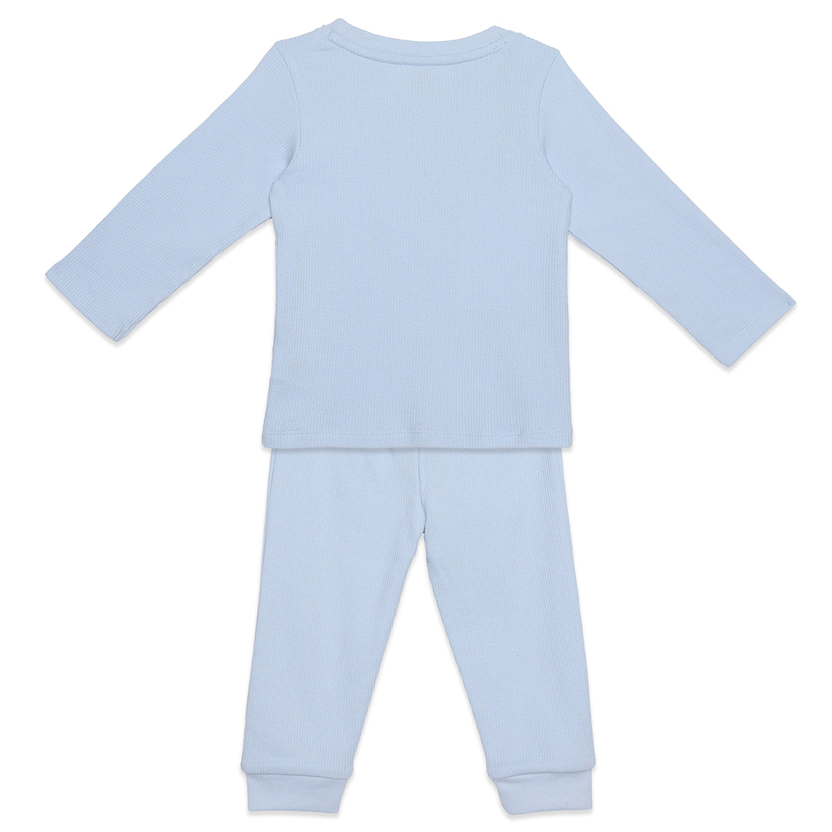Baby Boys Light Blue Cotton Dinosaur Print Top and Bottom Set Regular Fit Casual Kidswear