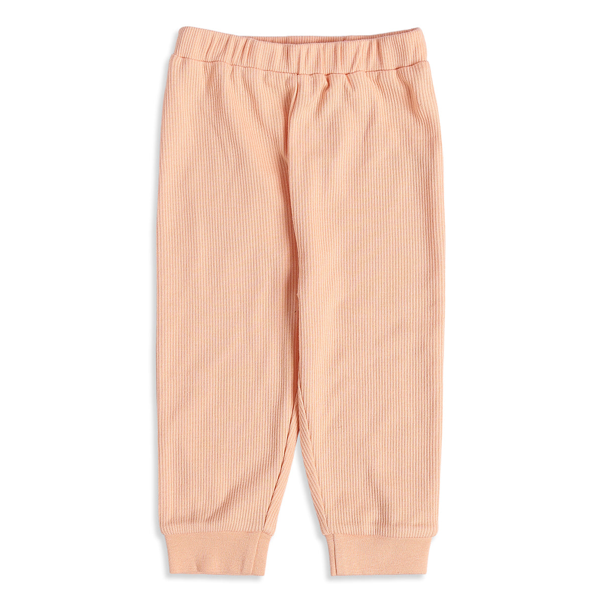 Unisex Baby Peach Cotton Heart Print Top and Bottom Set Regular Fit Casual Kidswear