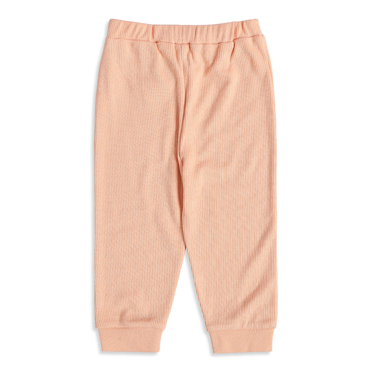 Unisex Baby Peach Cotton Heart Print Top and Bottom Set Regular Fit Casual Kidswear