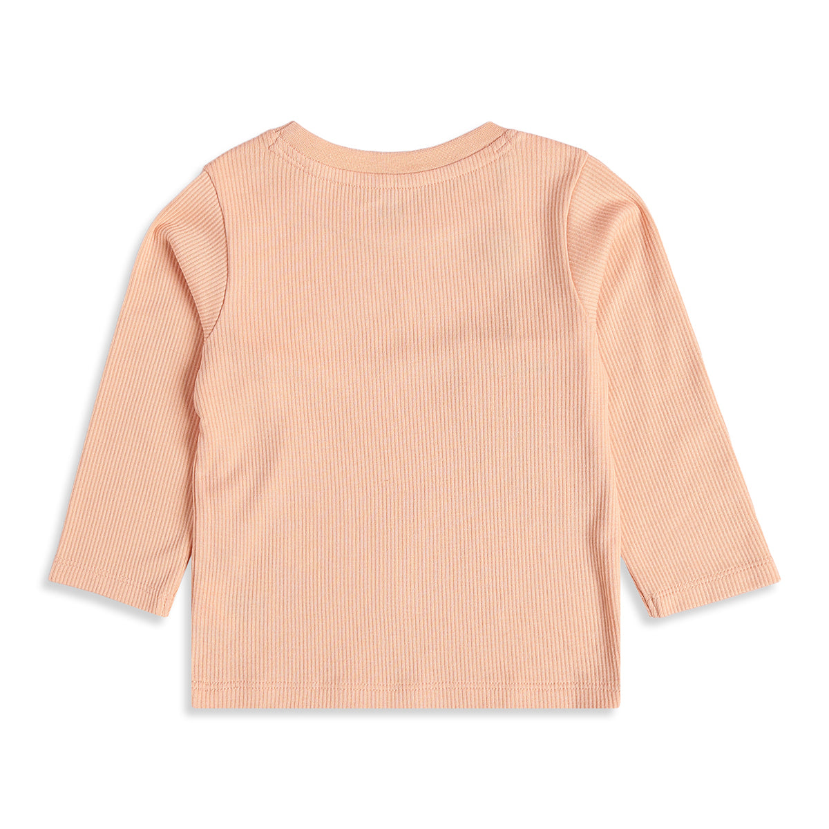 Unisex Baby Peach Cotton Heart Print Top and Bottom Set Regular Fit Casual Kidswear