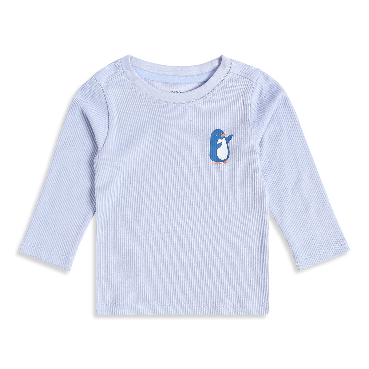 Baby Unisex Light Blue Cotton Blend Penguin Printed Top and Jogger Pants Set Pack of 2 Regular Fit Casual Wear