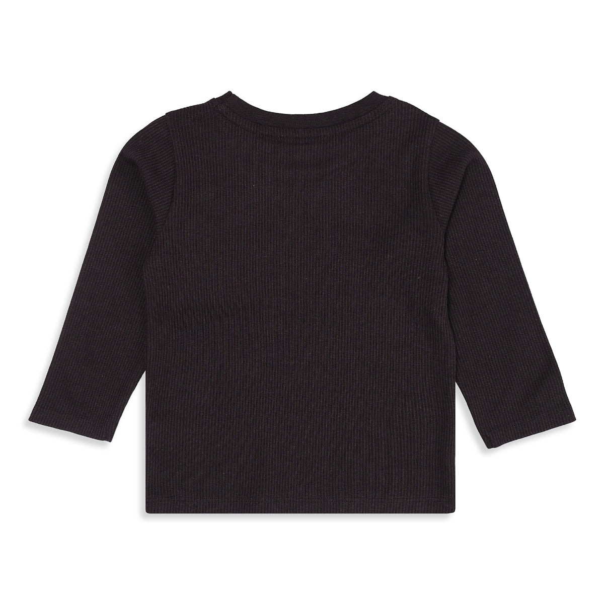 Unisex Baby and Girls Black Cotton Blend Ribbed T Shirt and Joggers