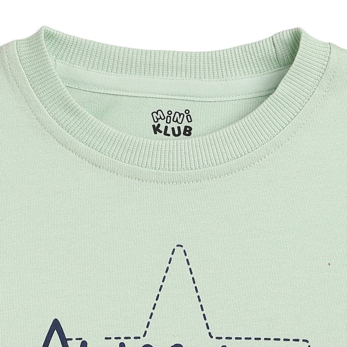 Baby Boy Mint Green Cotton Graphic Print T-Shirt Regular Fit Casual Wear