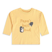 Baby Boys Yellow Cotton Penguin Graphic Printed T-Shirt Regular Fit Casual Wear
