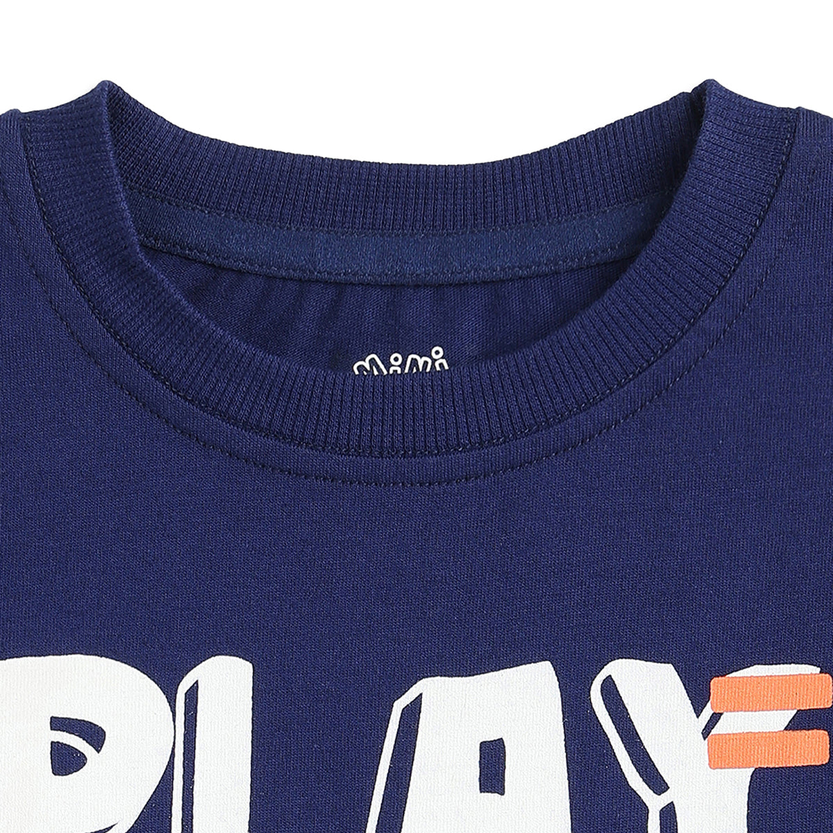 Baby Boys Navy Blue Cotton Printed Full Sleeve T-Shirt Casual Everyday Wear