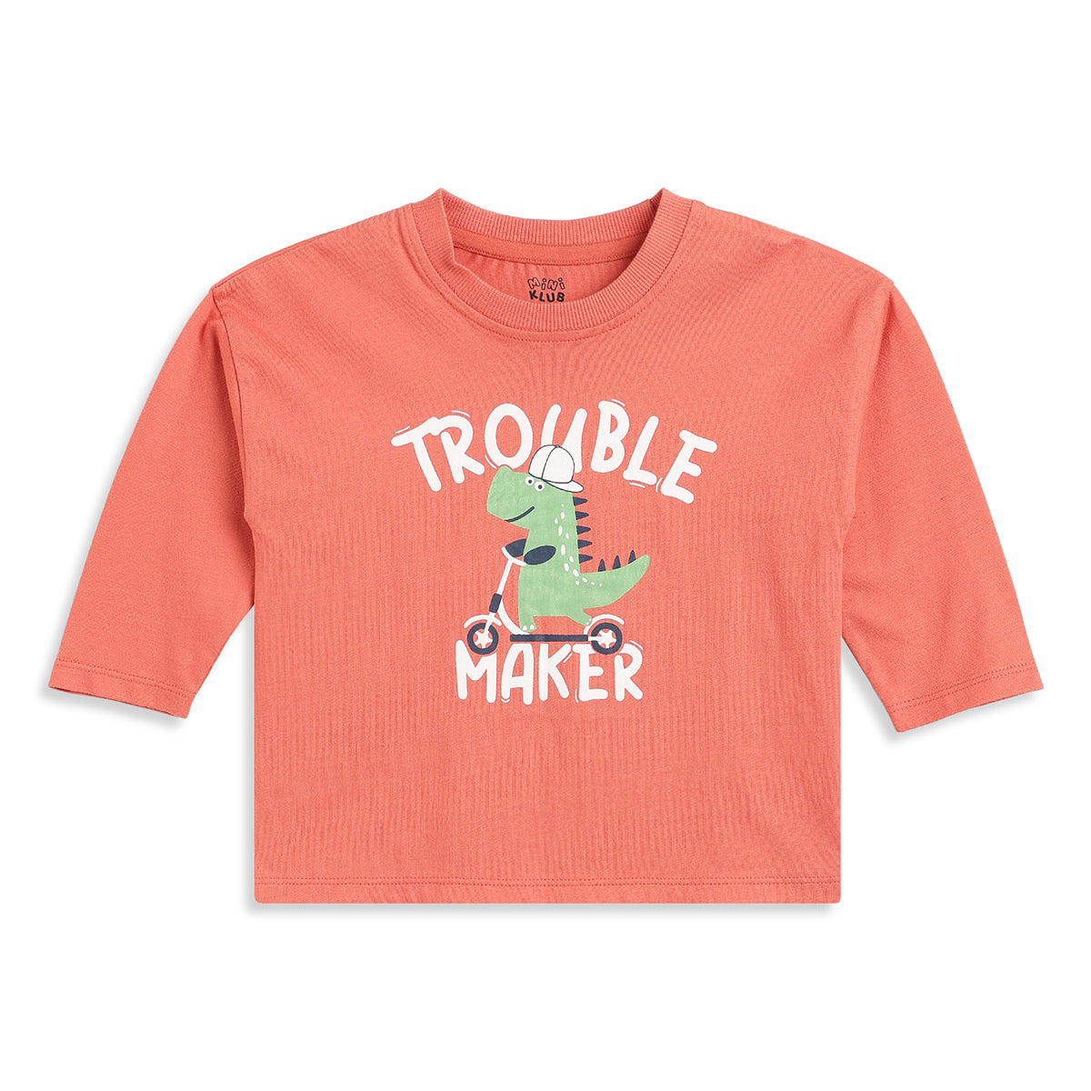 Baby Boys Coral Cotton Printed Full Sleeve T-Shirt Casual Everyday Wear