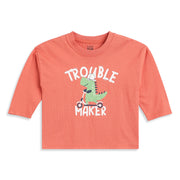 Baby Boys Coral Cotton Printed Full Sleeve T-Shirt Casual Everyday Wear