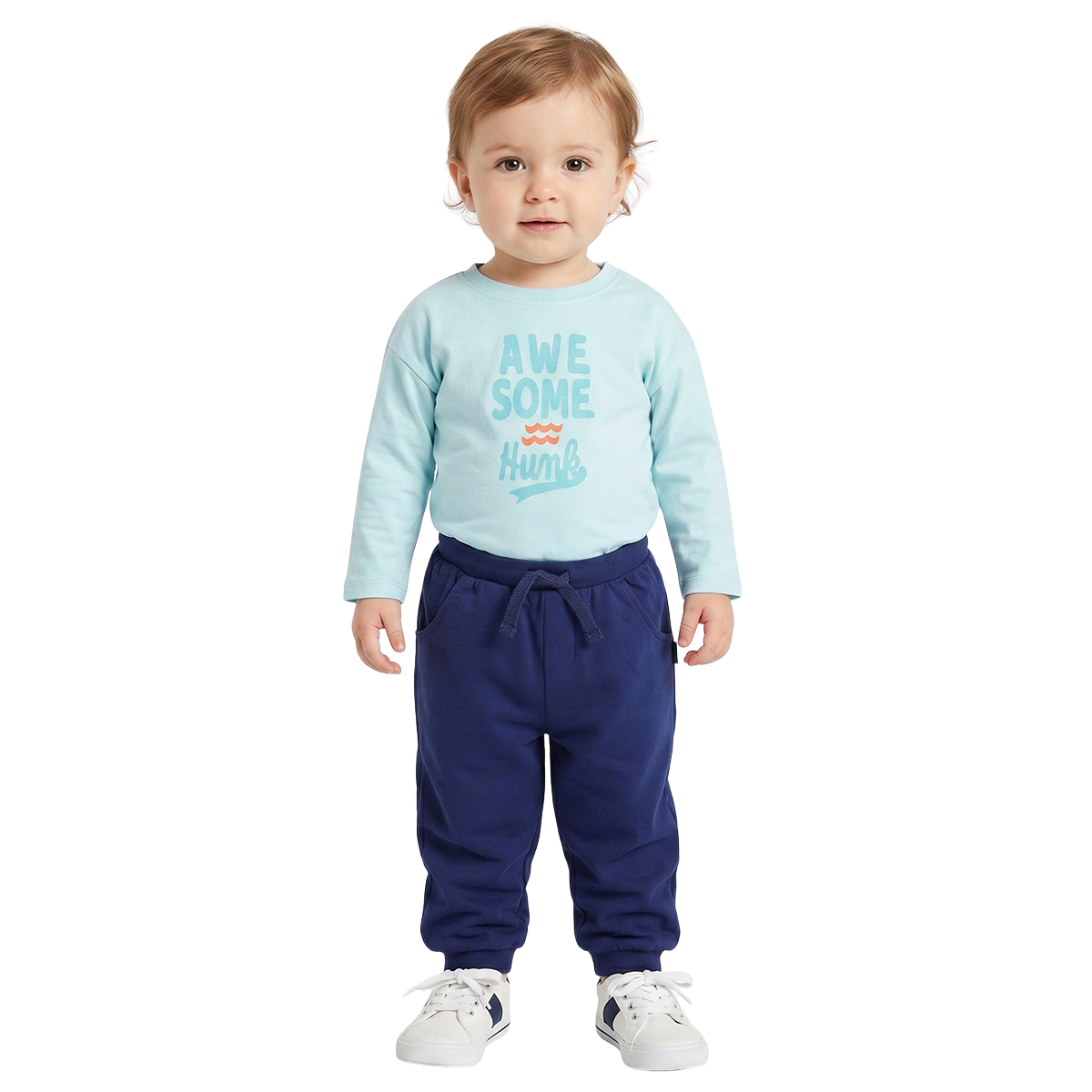 Baby Boys Sky Blue Cotton Printed T Shirt Casual Everyday Wear