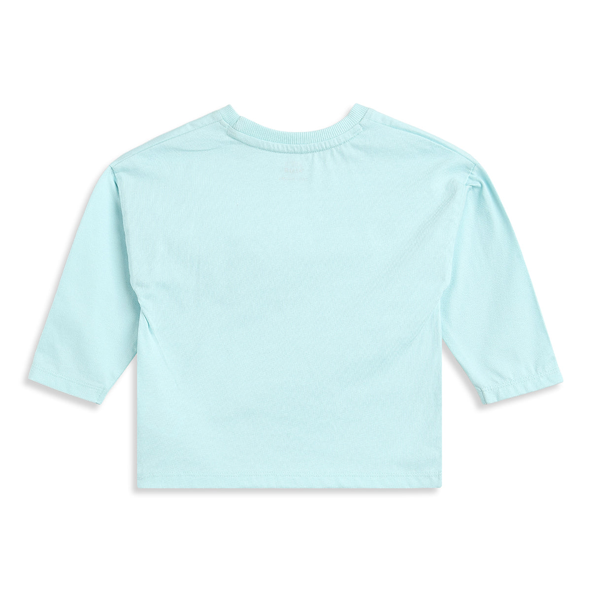 Baby Boys Sky Blue Cotton Printed Full Sleeve T-Shirt Casual Everyday Wear