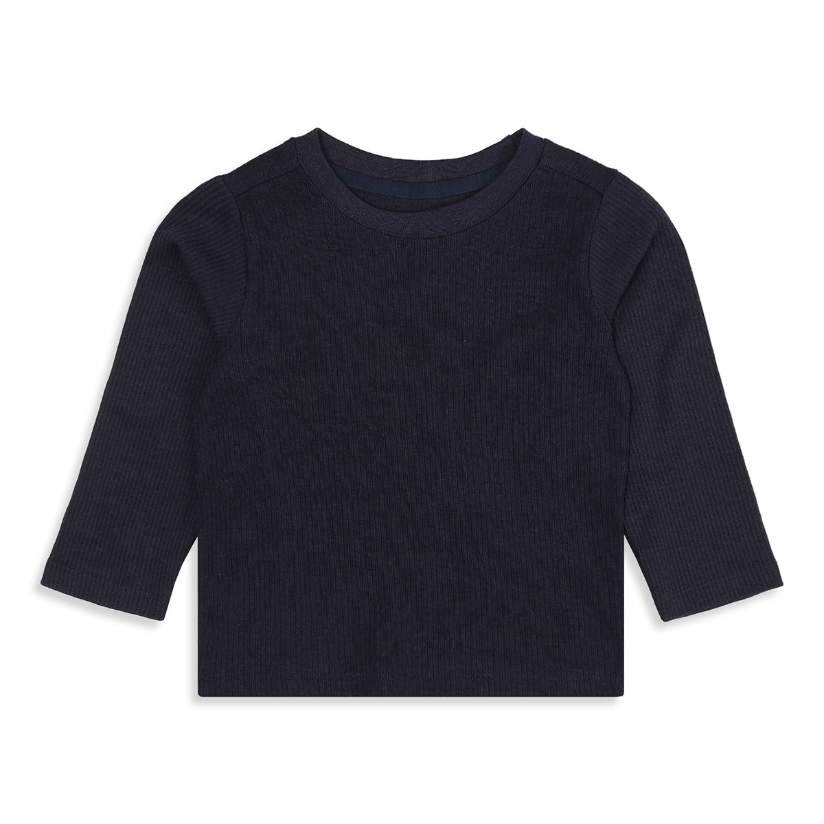 Unisex Baby and Girls Red and Navy Cotton Blend Ribbed T Shirts Pack