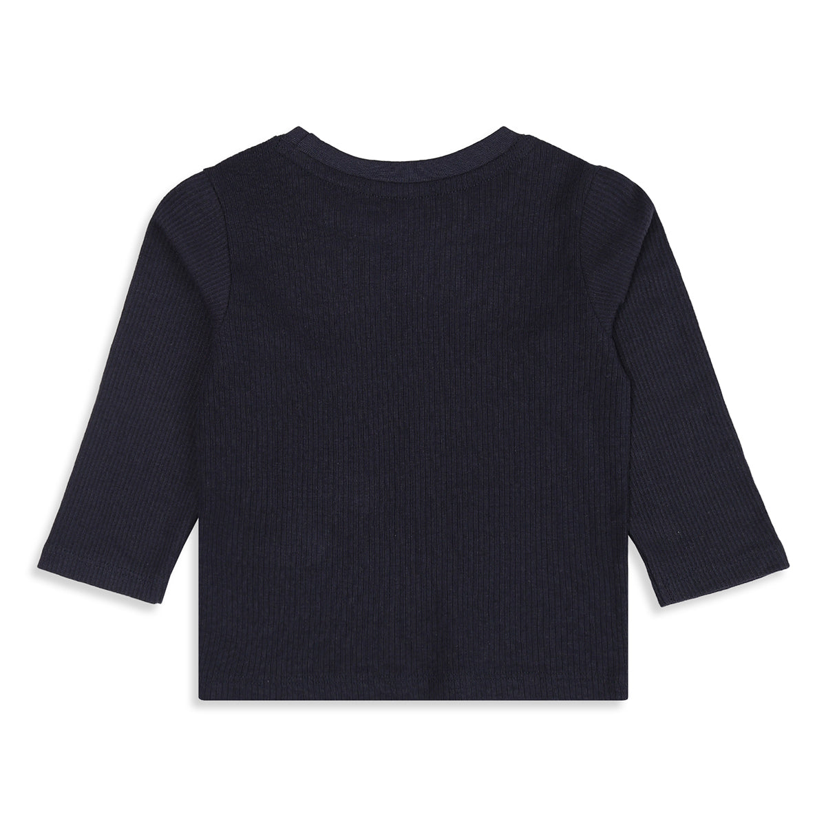 Unisex Baby and Girls Red and Navy Cotton Blend Ribbed T Shirts Pack
