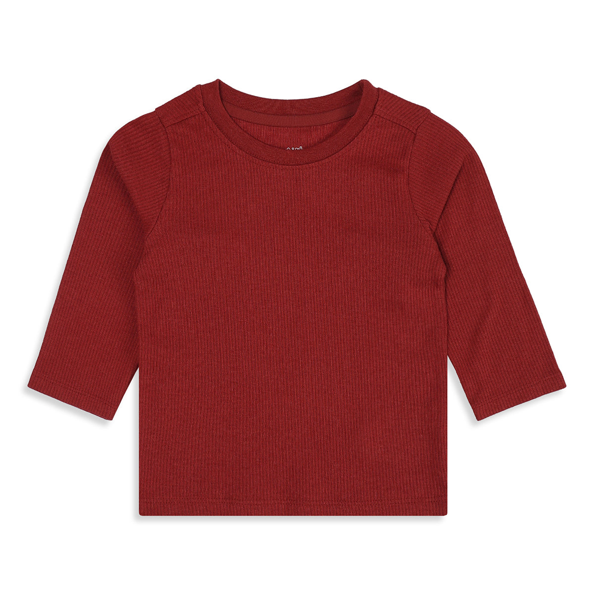 Unisex Baby and Girls Red and Navy Cotton Blend Ribbed T Shirts Pack