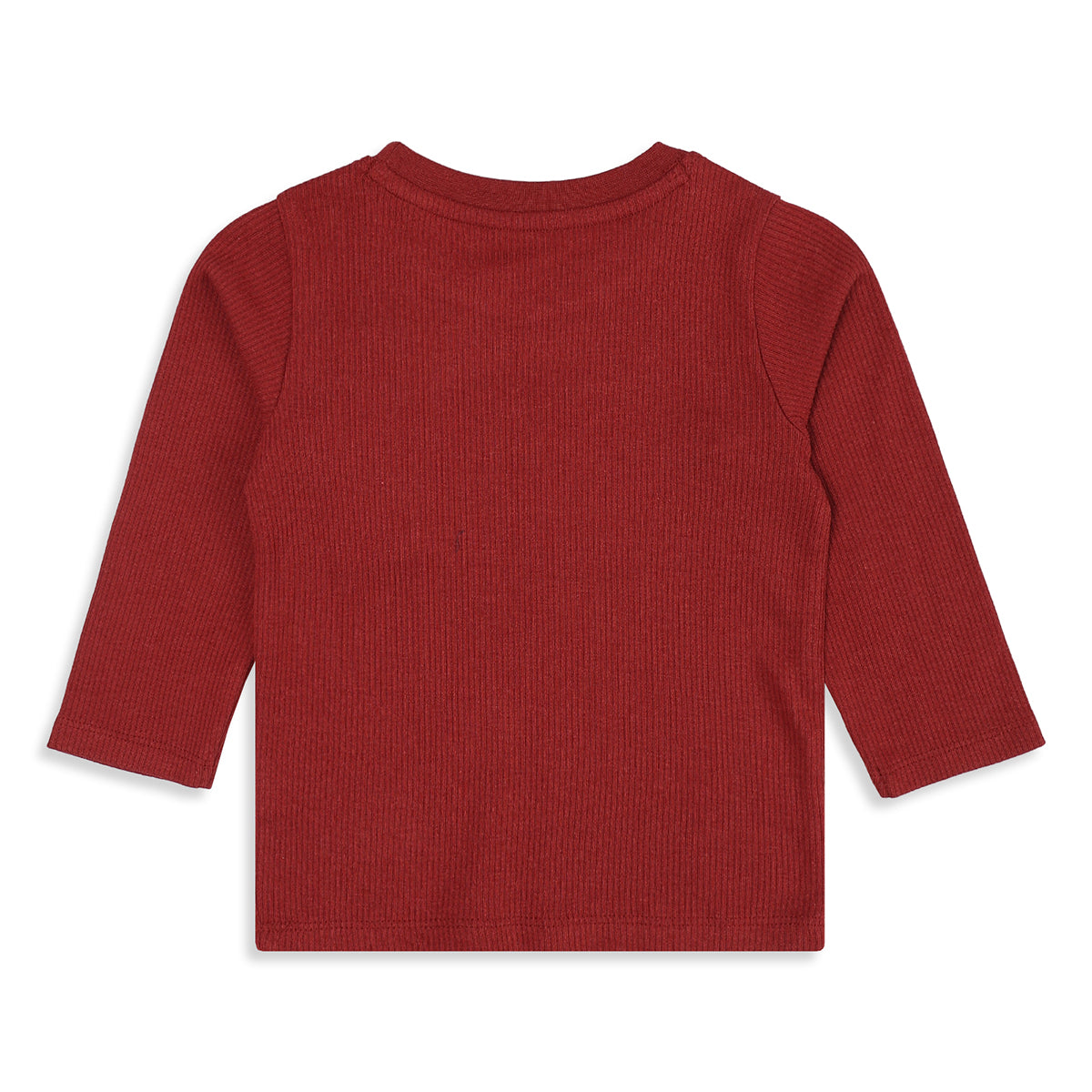 Unisex Baby and Girls Red and Navy Cotton Blend Ribbed T Shirts Pack