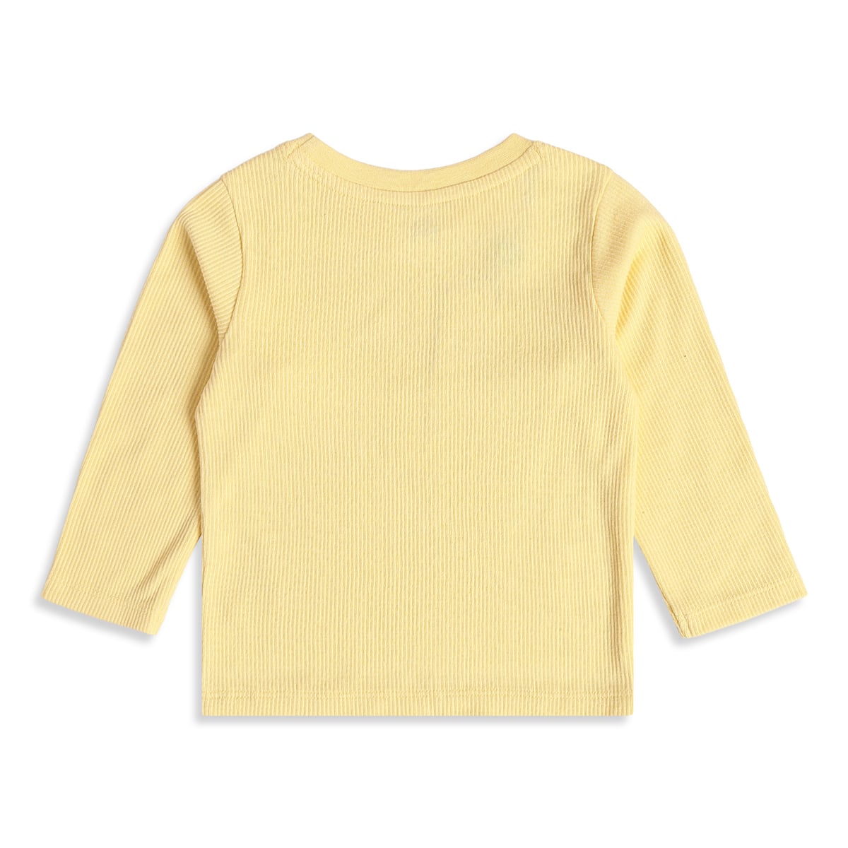 Baby Unisex Grey and Yellow Cotton Blend Ribbed T-Shirts Pack of 2 Full Sleeve Casual Wear