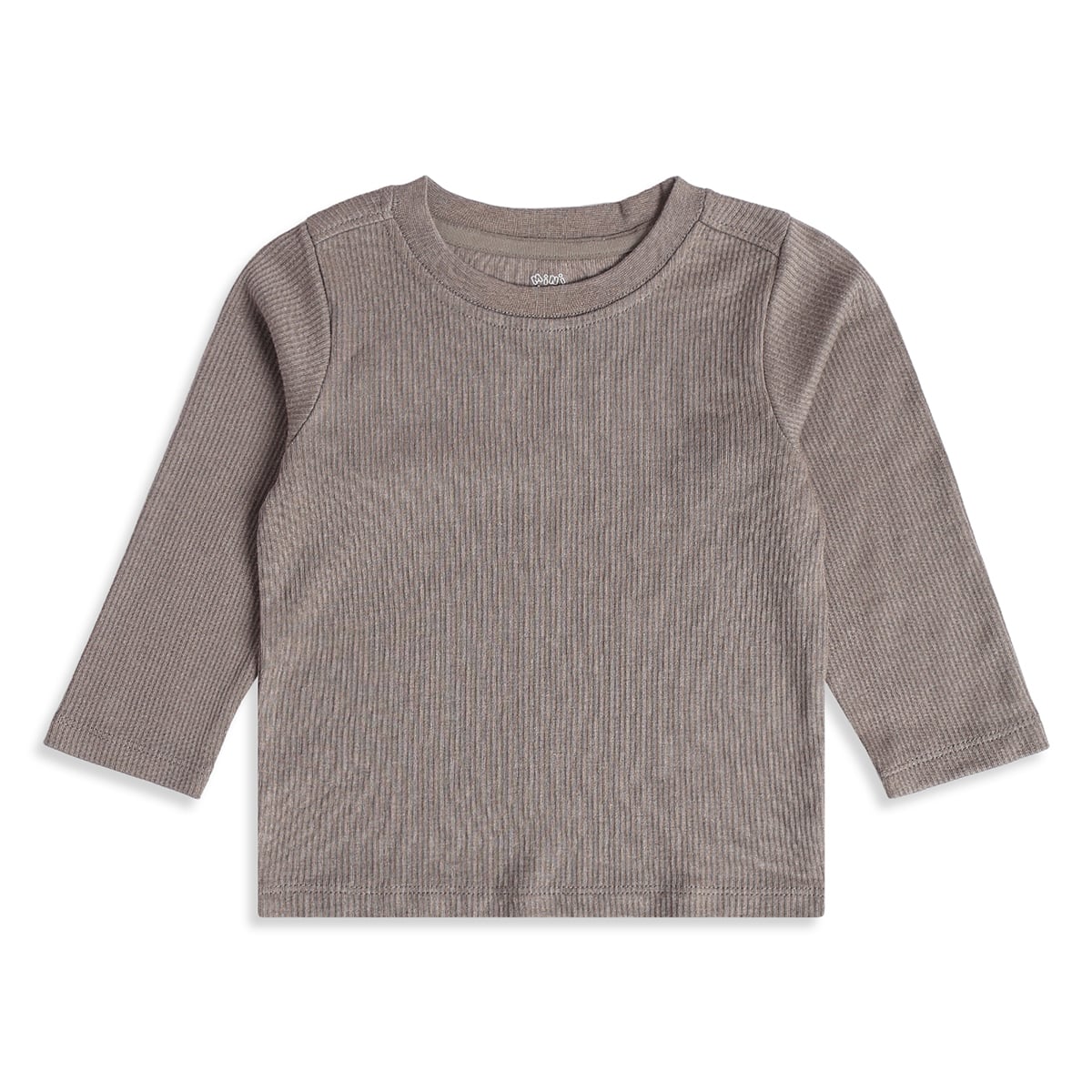 Baby Unisex Grey and Yellow Cotton Blend Ribbed T-Shirts Pack of 2 Full Sleeve Casual Wear