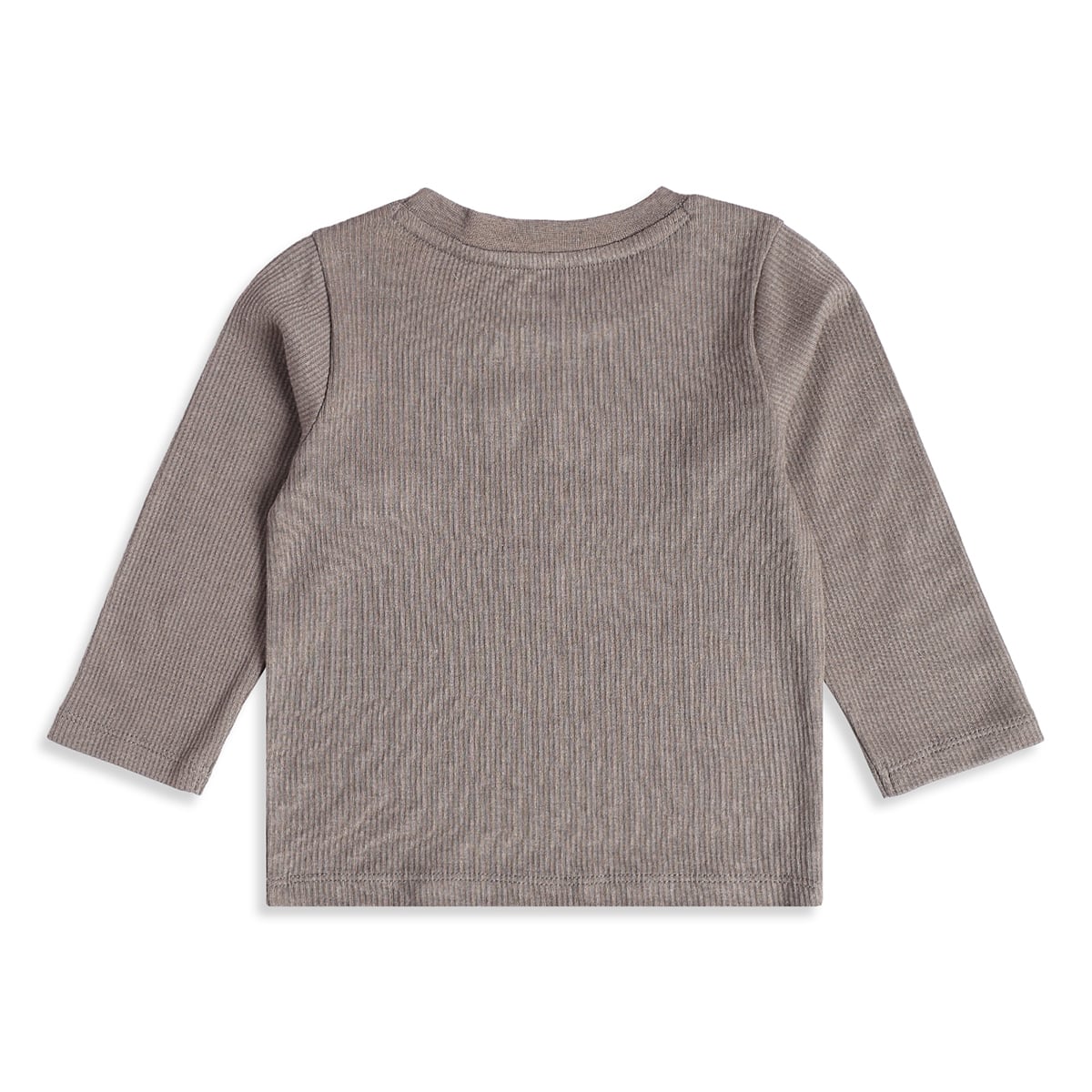 Baby Unisex Grey and Yellow Cotton Blend Ribbed T-Shirts Pack of 2 Full Sleeve Casual Wear