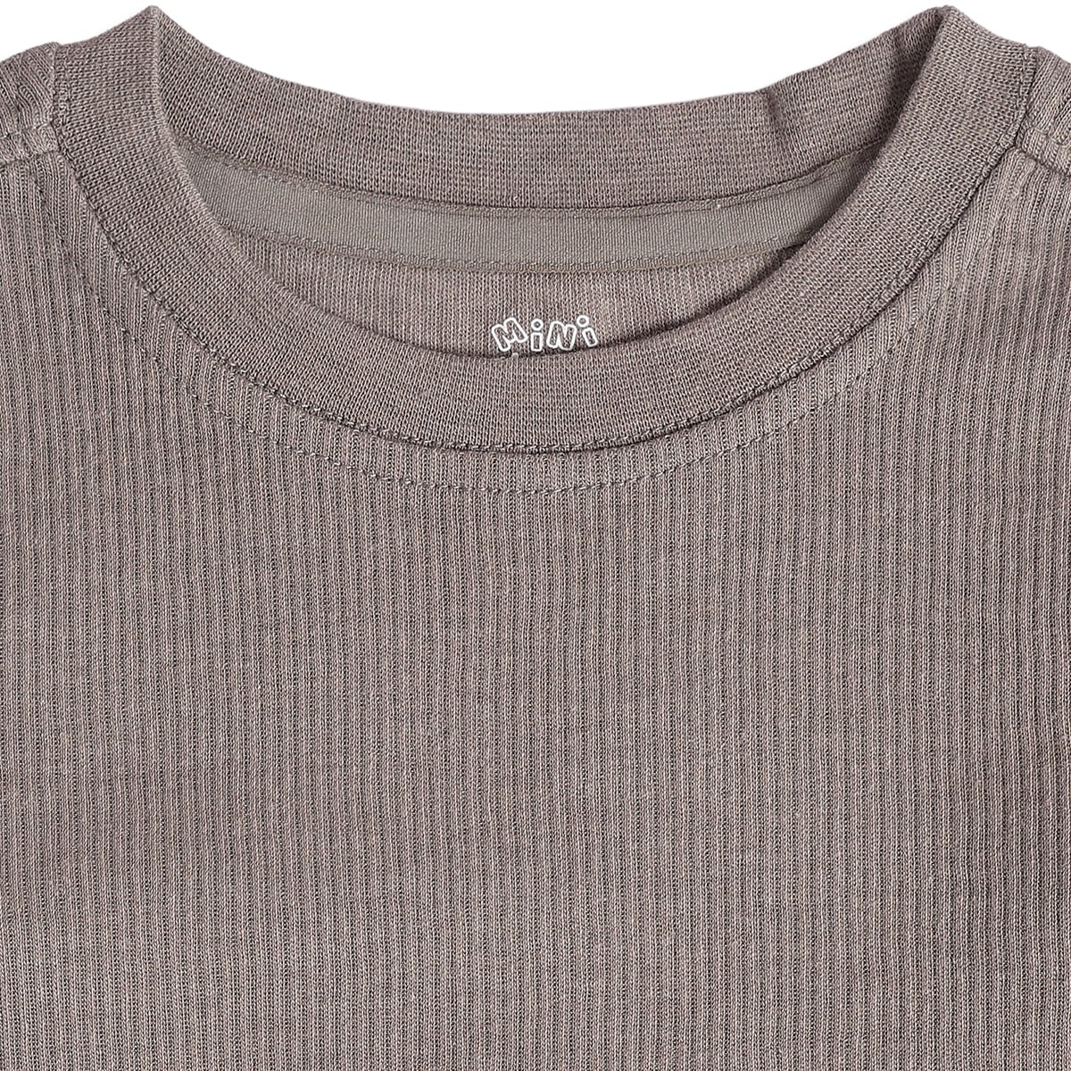 Baby Unisex Grey and Yellow Cotton Blend Ribbed T-Shirts Pack of 2 Full Sleeve Casual Wear