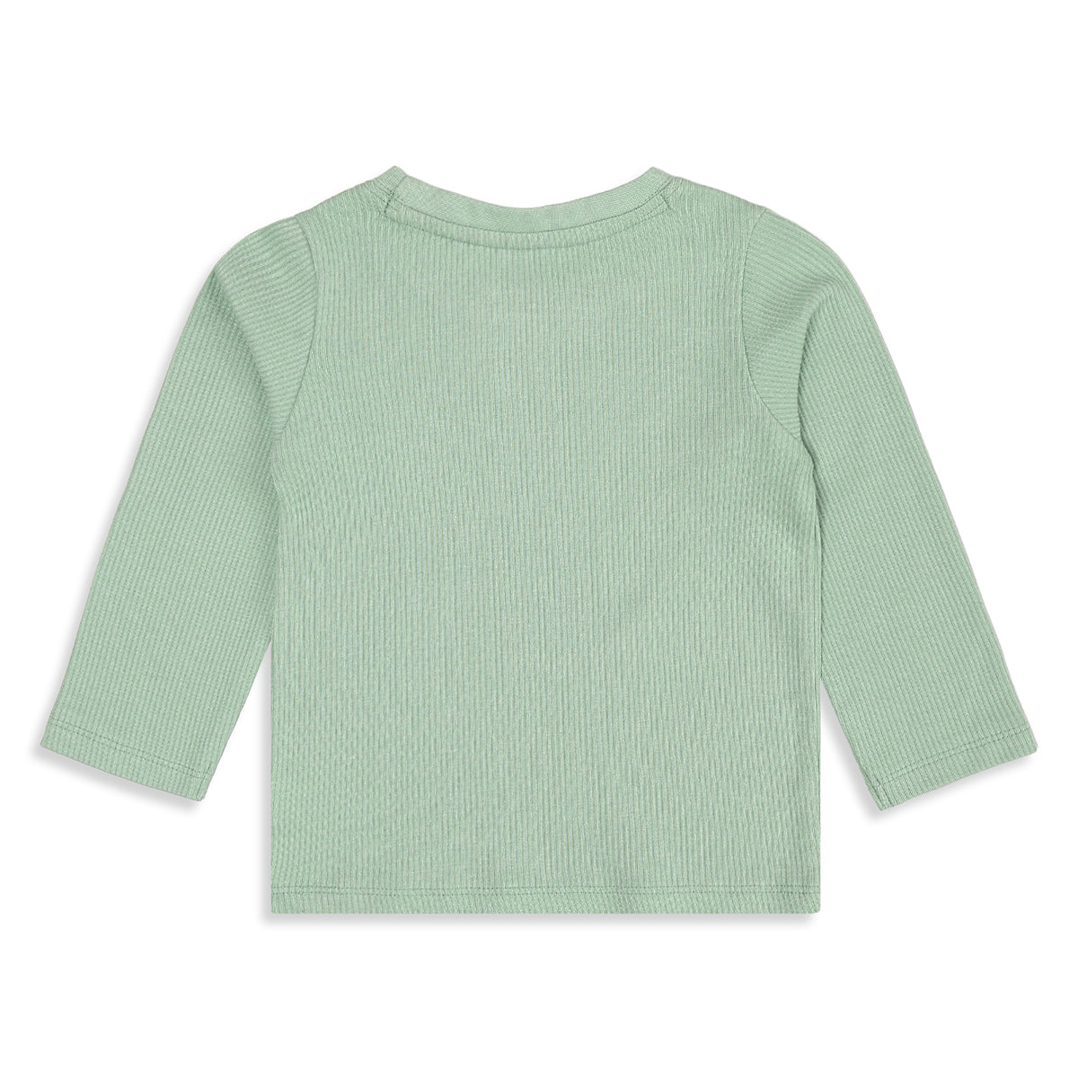 Unisex Baby and Girls Grey and Green Cotton Blend Ribbed T-Shirts Pack of 2 Regular Fit Casual Wear