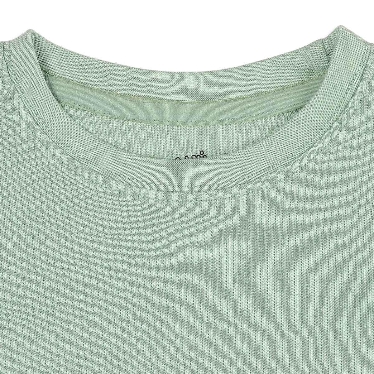 Unisex Baby and Girls Grey and Green Cotton Blend Ribbed T-Shirts Pack of 2 Regular Fit Casual Wear