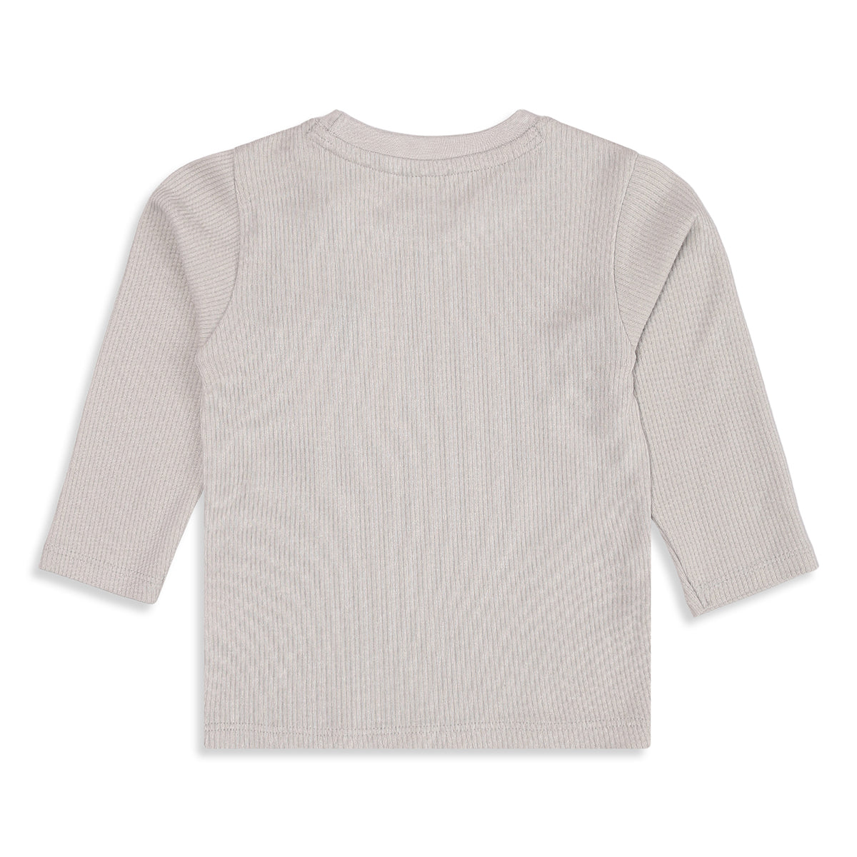 Unisex Baby and Girls Grey and Green Cotton Blend Ribbed T-Shirts Pack of 2 Regular Fit Casual Wear