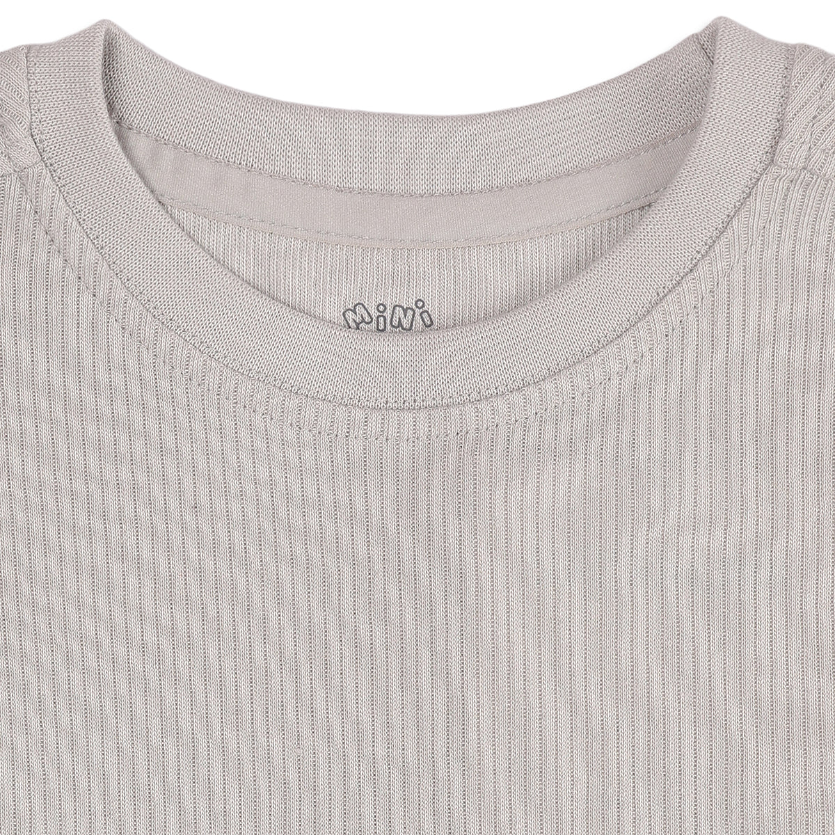 Unisex Baby and Girls Grey and Green Cotton Blend Ribbed T-Shirts Pack of 2 Regular Fit Casual Wear