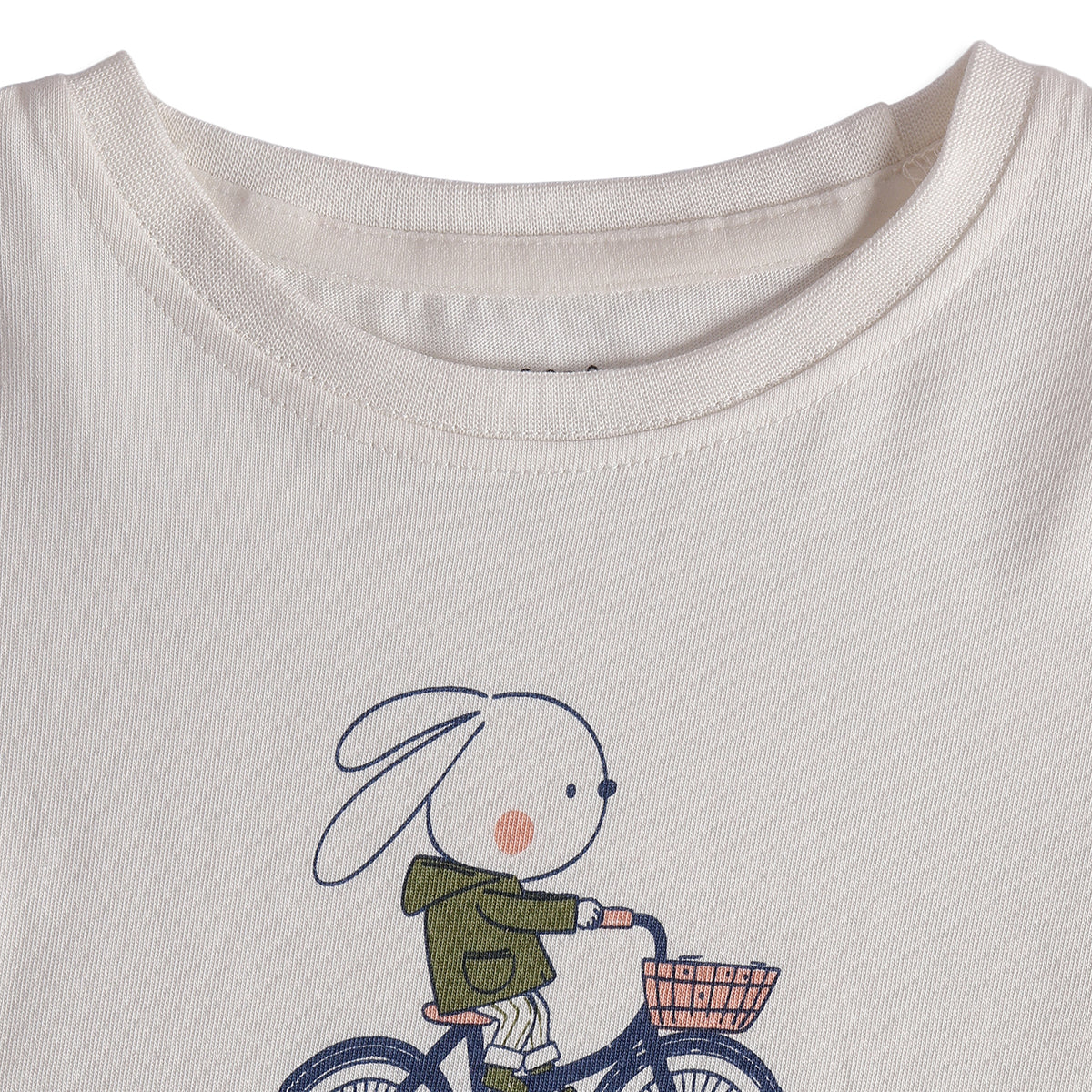 Baby Unisex Cream Cotton Bunny T-Shirt Regular Fit Casual Wear