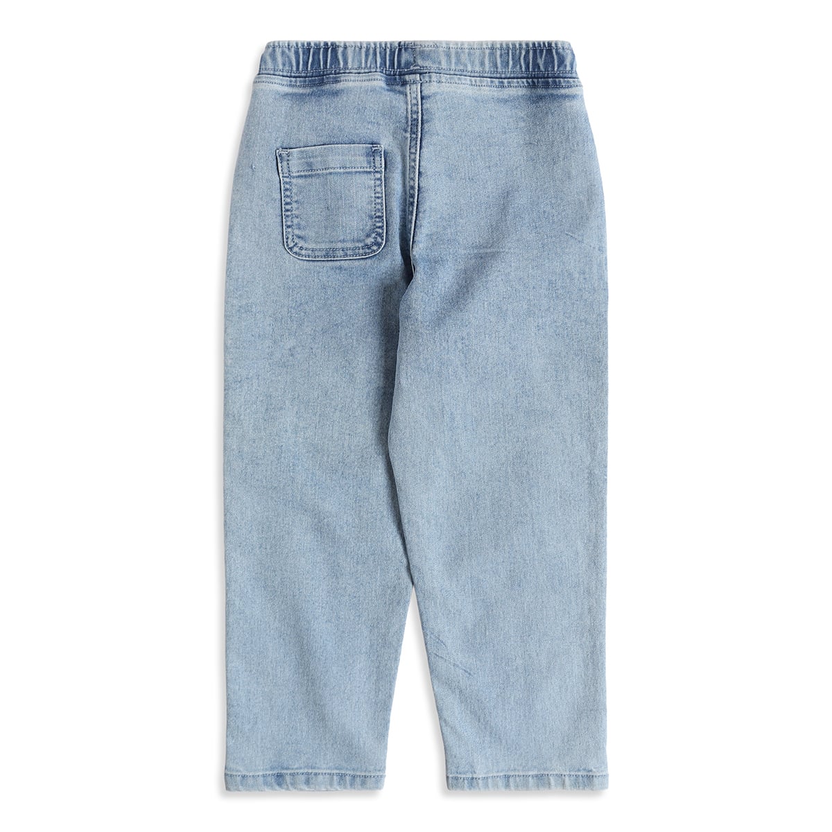 Baby Boys Light Blue Cotton Blend Washed Denim Pant Regular Fit Casual Wear