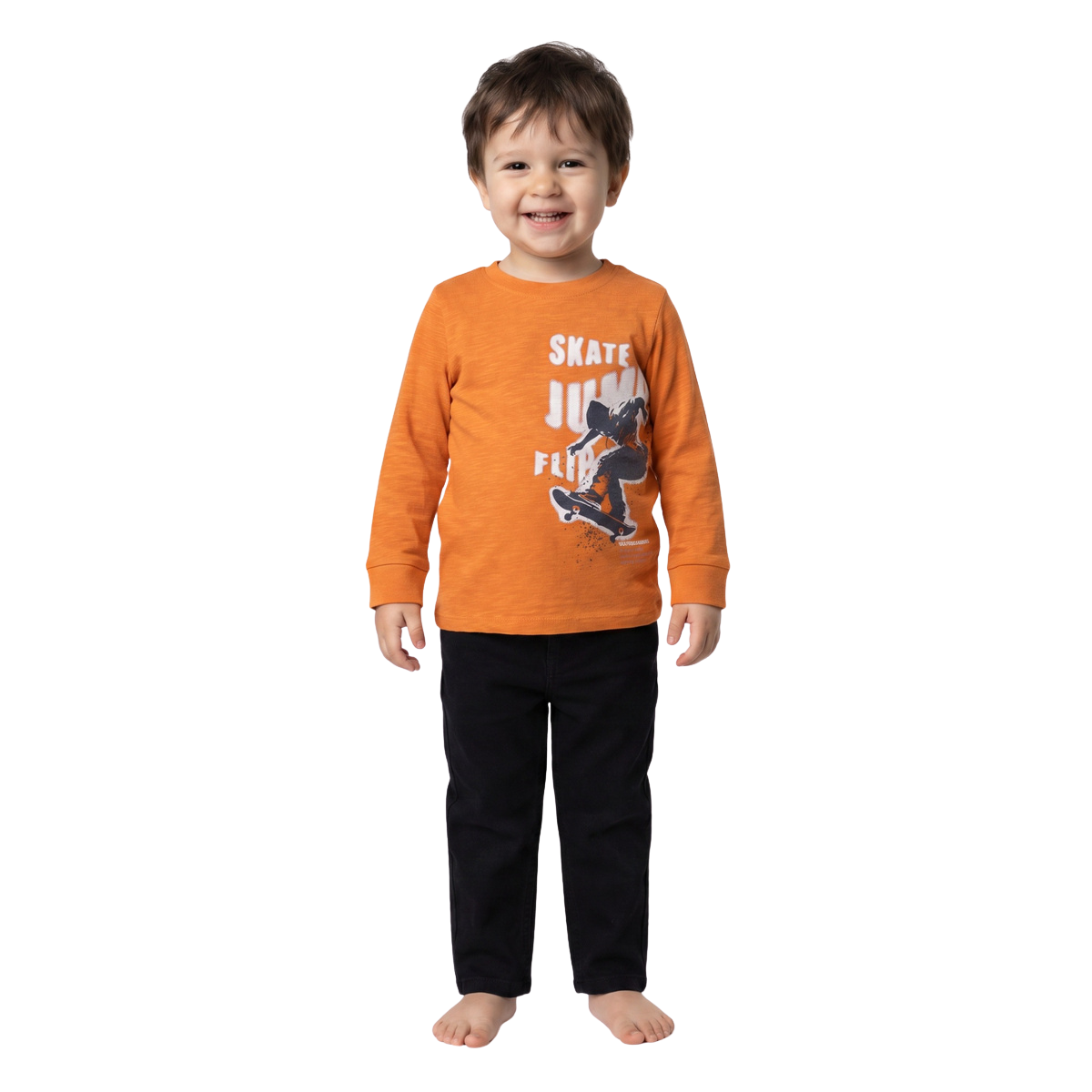 Boys Black Cotton Blend Denim Pants Regular Fit Casual Kids Bottoms