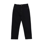 Boys Black Cotton Blend Denim Pants Regular Fit Casual Kids Bottoms