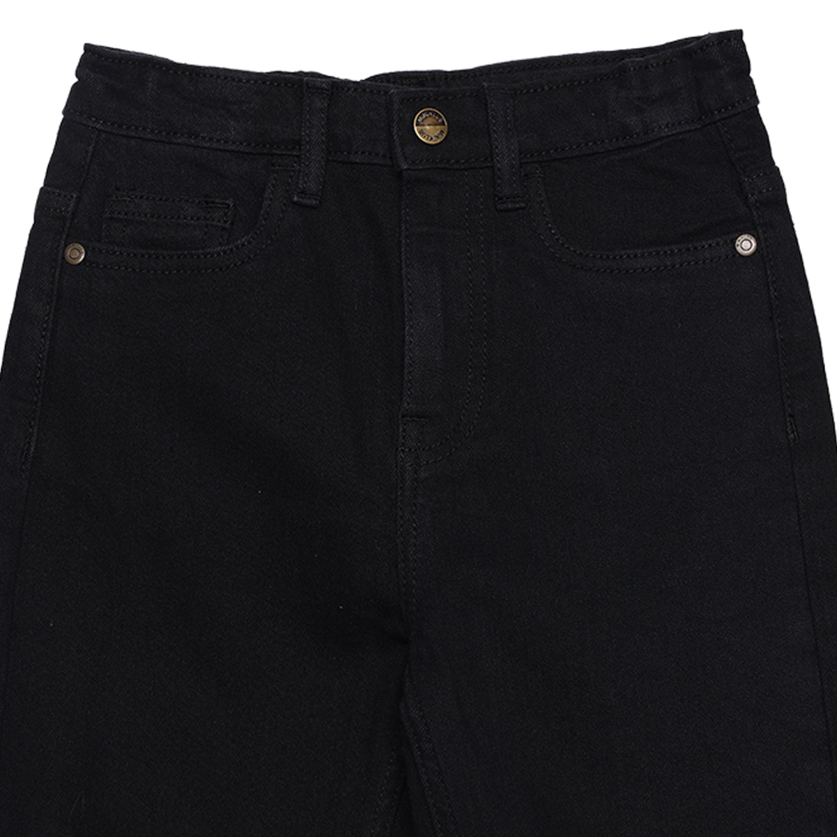 Boys Black Cotton Blend Denim Pants Regular Fit Casual Kids Bottoms