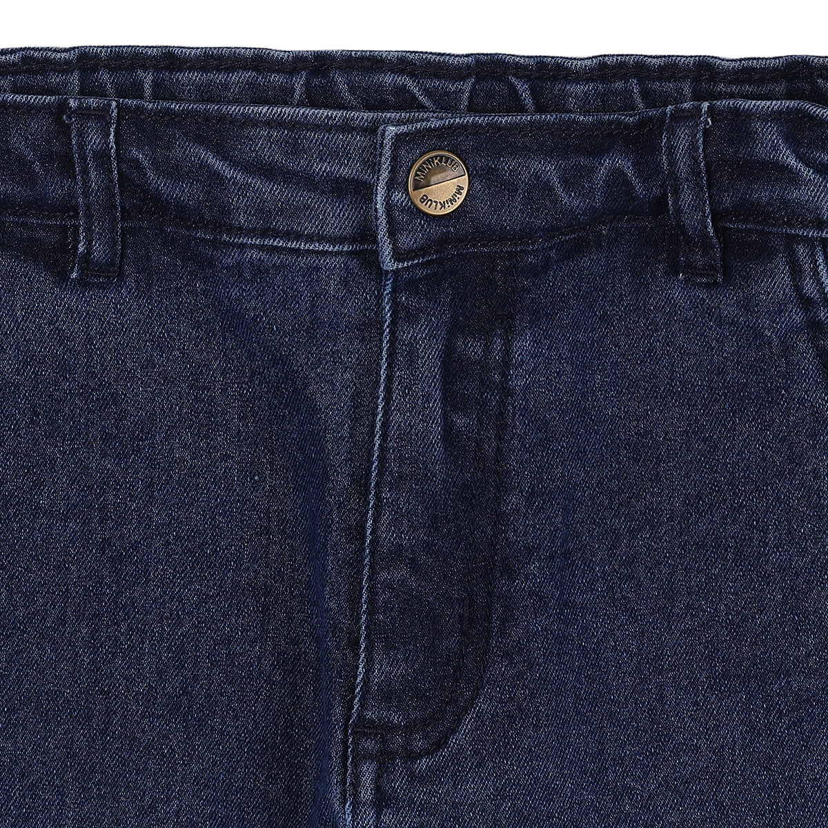 Boys Dark Blue Cotton Blend Washed Denim Jeans Regular Fit Casual Wear