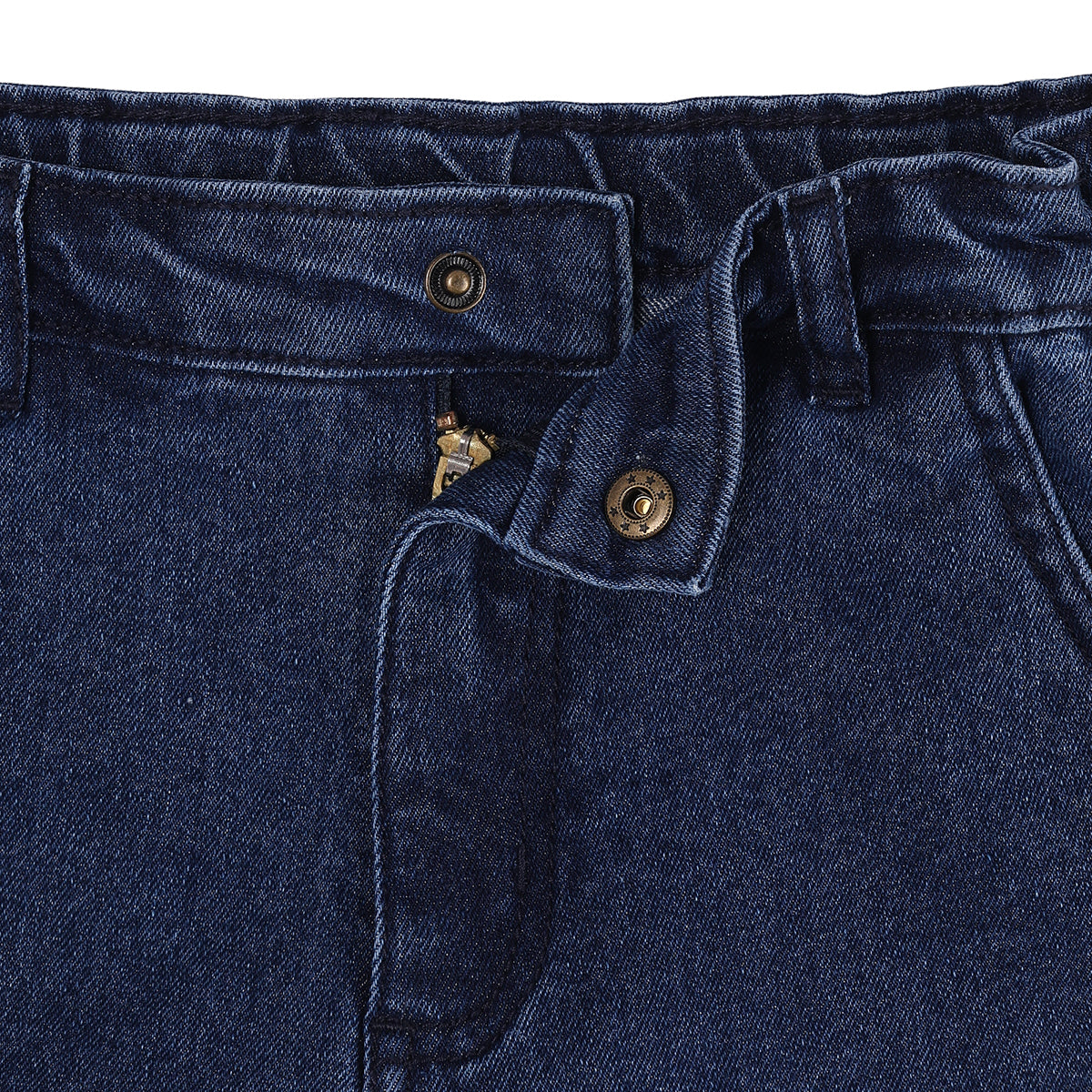 Boys Dark Blue Cotton Blend Washed Denim Jeans Regular Fit Casual Wear