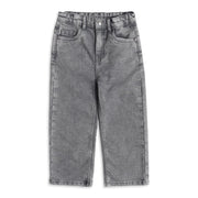 Baby Boys Grey Cotton Blend Washed Denim Pants Regular Fit Casual Wear