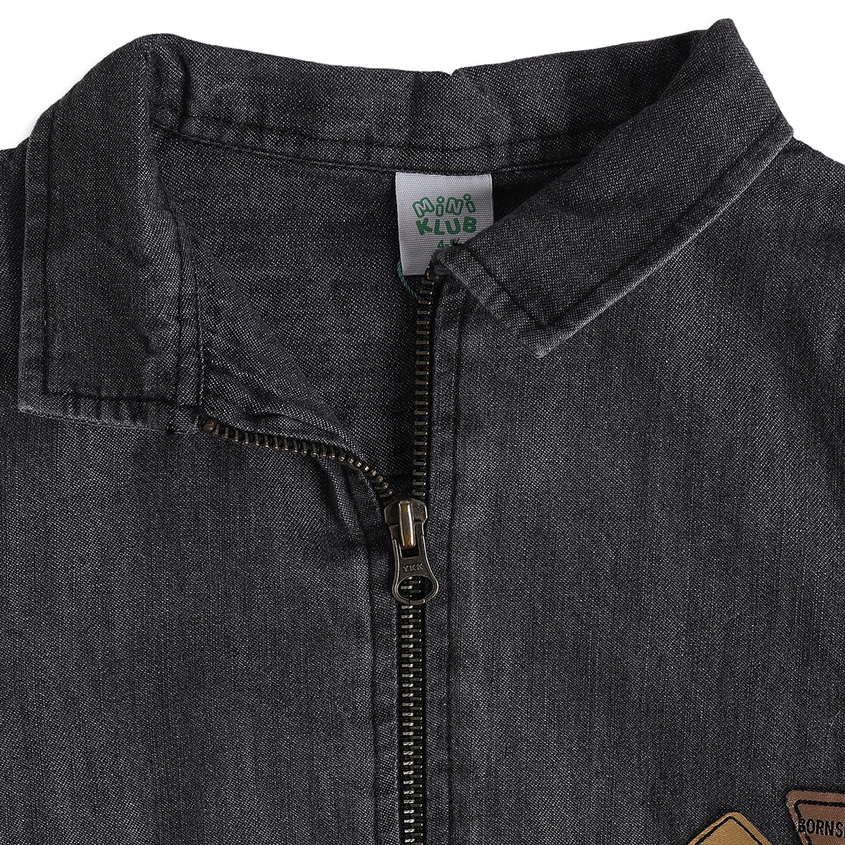 Boys Black Cotton Denim Jacket Regular Fit Casual Wear