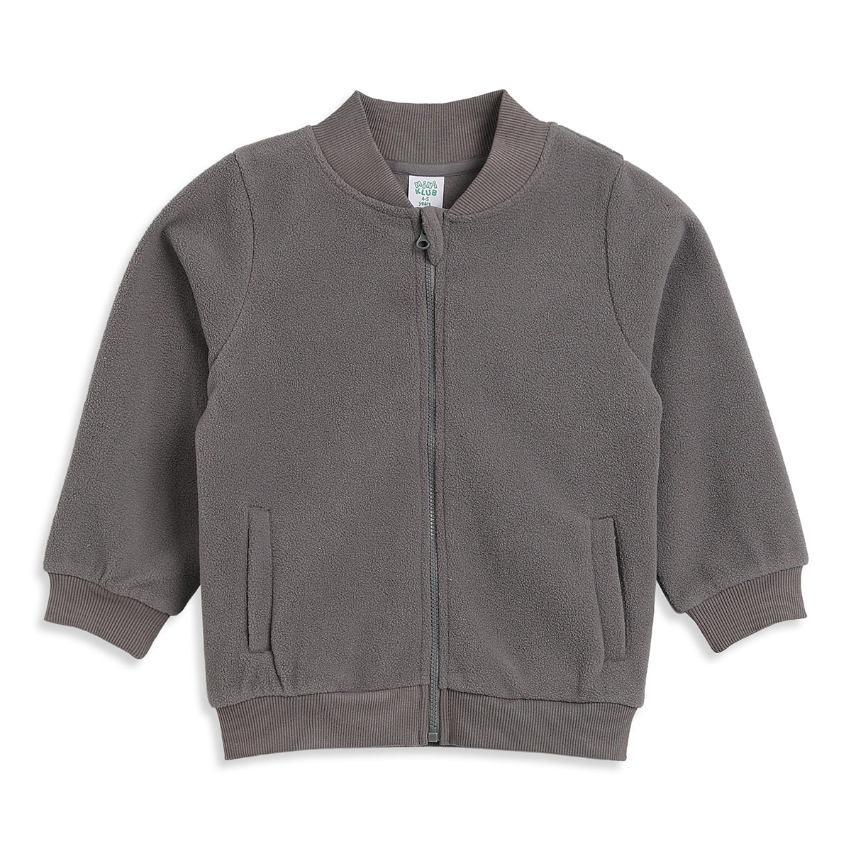 Boys Charcoal Cotton Blend Zip Jacket Regular Fit Winter Wear
