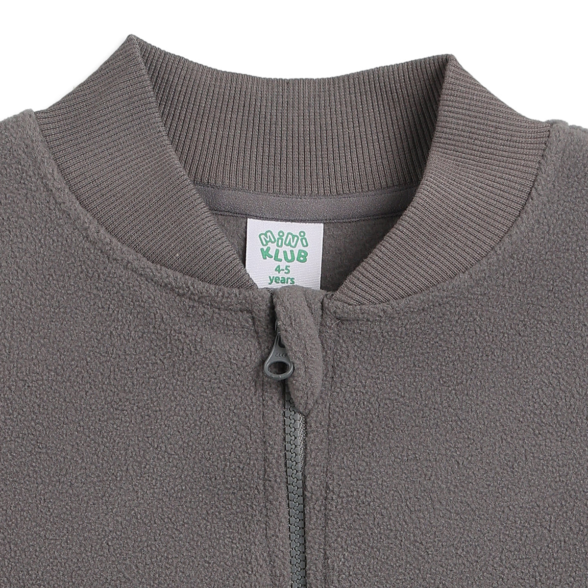 Boys Charcoal Cotton Blend Zip Jacket Regular Fit Winter Wear