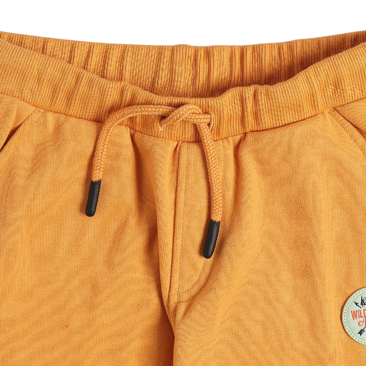 Baby Boys Mustard Cotton Blend Cargo Jogger Pants with Badge Detail Regular Fit Casual Wear