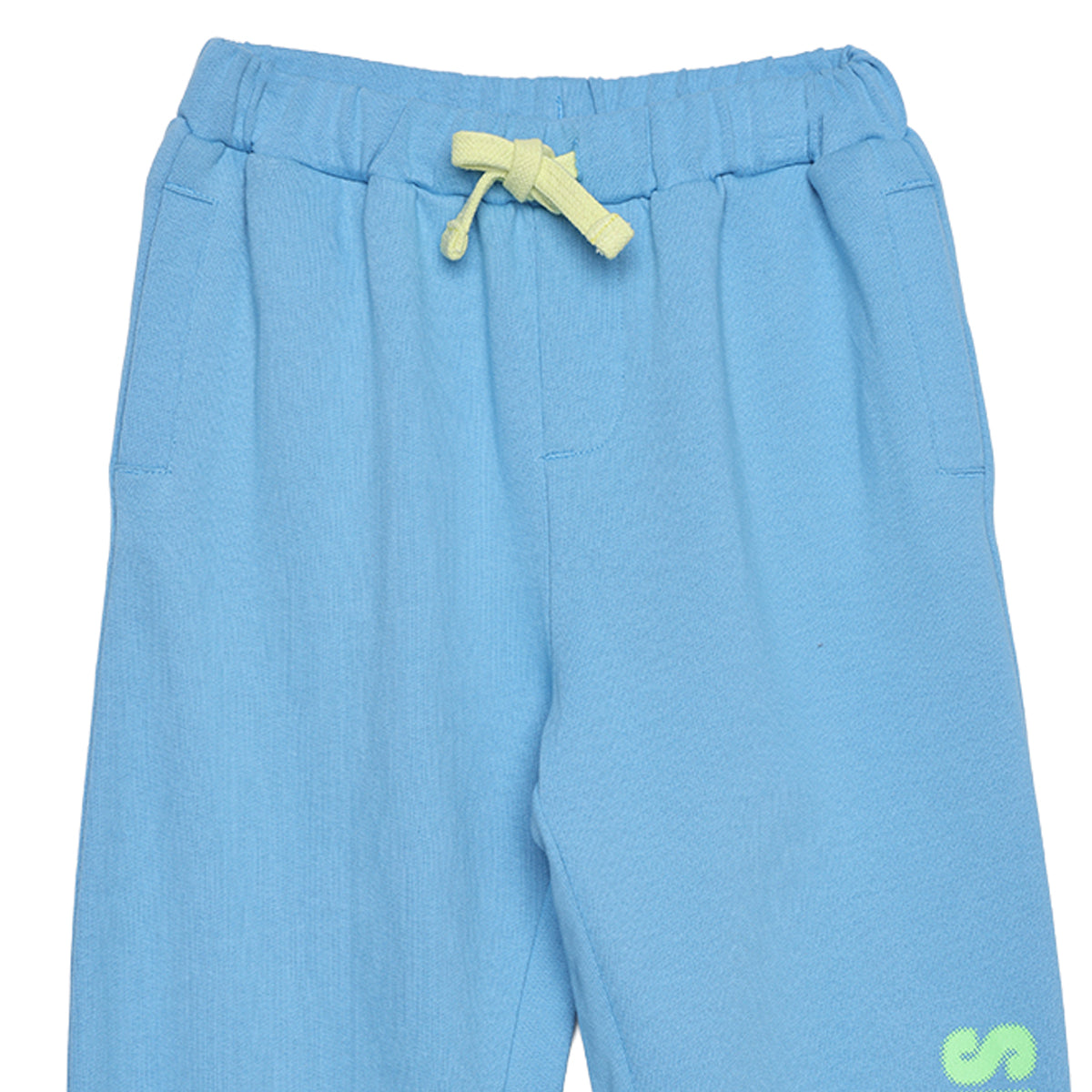 Boys Sky Blue Cotton Skate Print Jogger Pants Regular Fit Casual Kids Bottoms