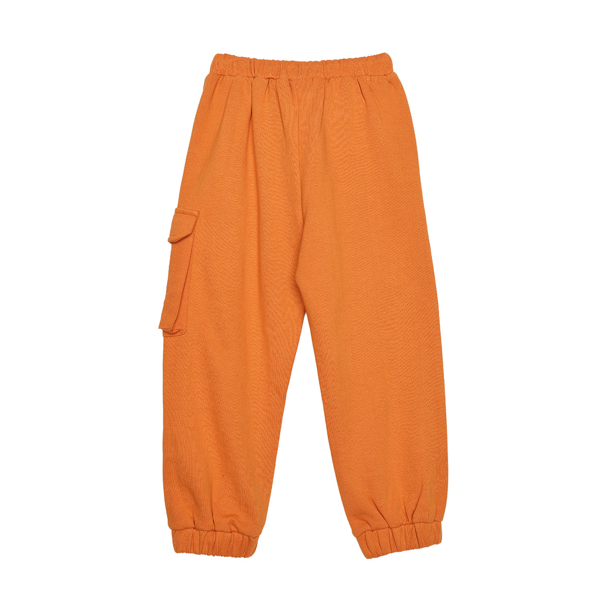 Boys Orange Cotton Cargo Jogger Pants Regular Fit Casual Kids Bottoms