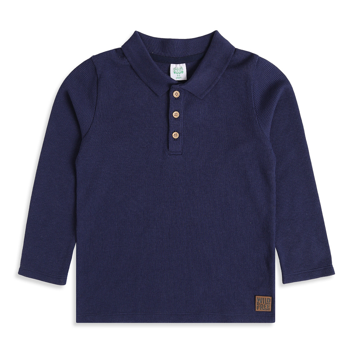 Boys Navy Blue Cotton Polo T-Shirt Regular Fit Casual Kids T-Shirt