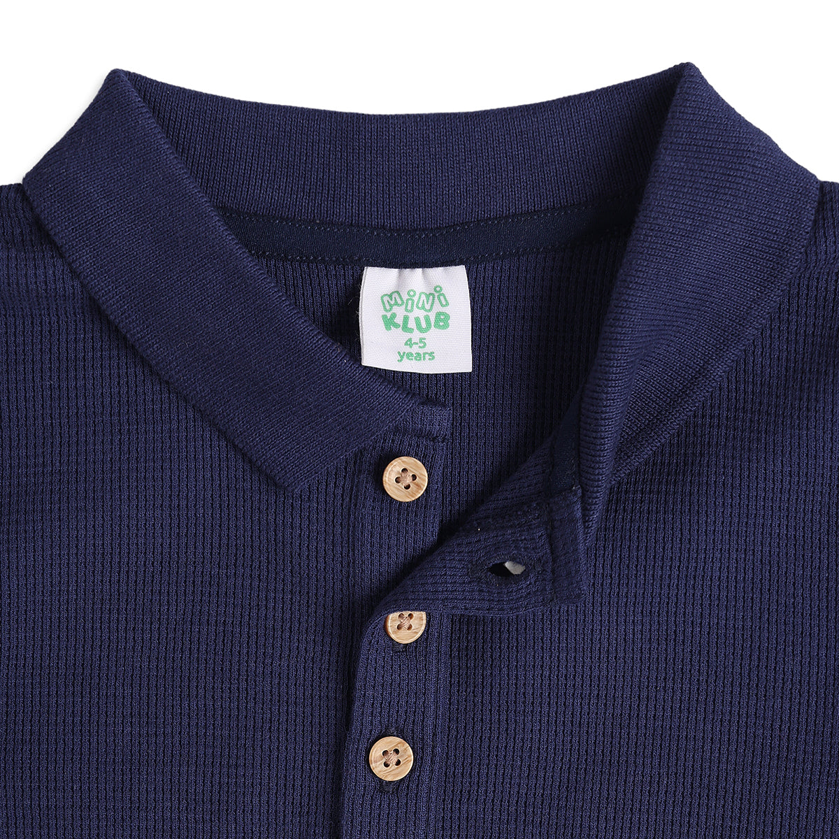Boys Navy Blue Cotton Polo T-Shirt Regular Fit Casual Kids T-Shirt