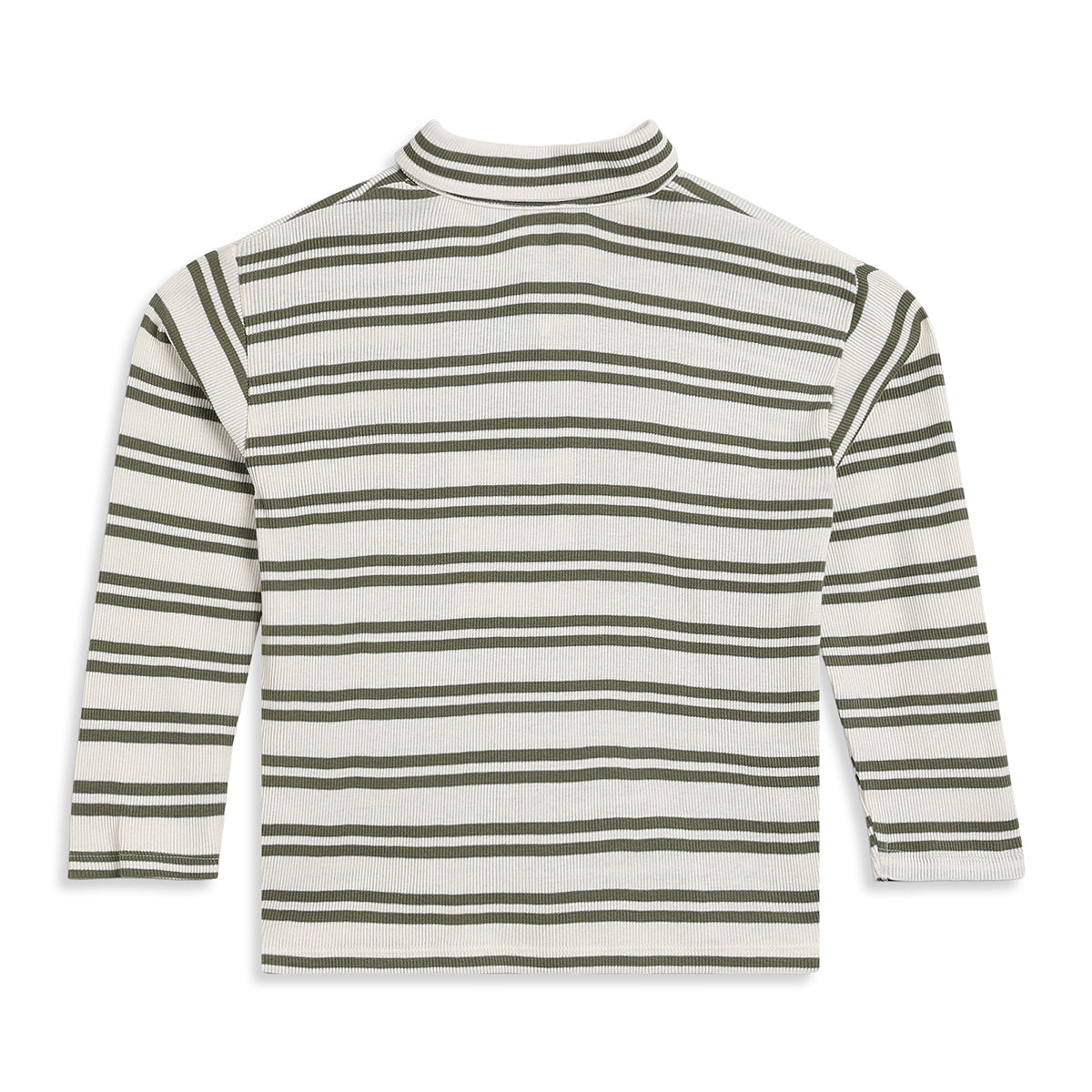 Boys Cream Cotton Striped Polo T-Shirt Regular Fit Casual Wear