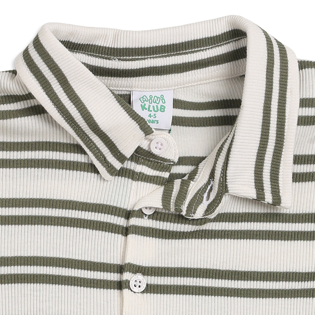 Boys Cream Cotton Striped Polo T-Shirt Regular Fit Casual Wear
