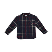 Boys Navy Blue Red and Beige Cotton Checked Shirt Regular Fit Casual Kids Shirt