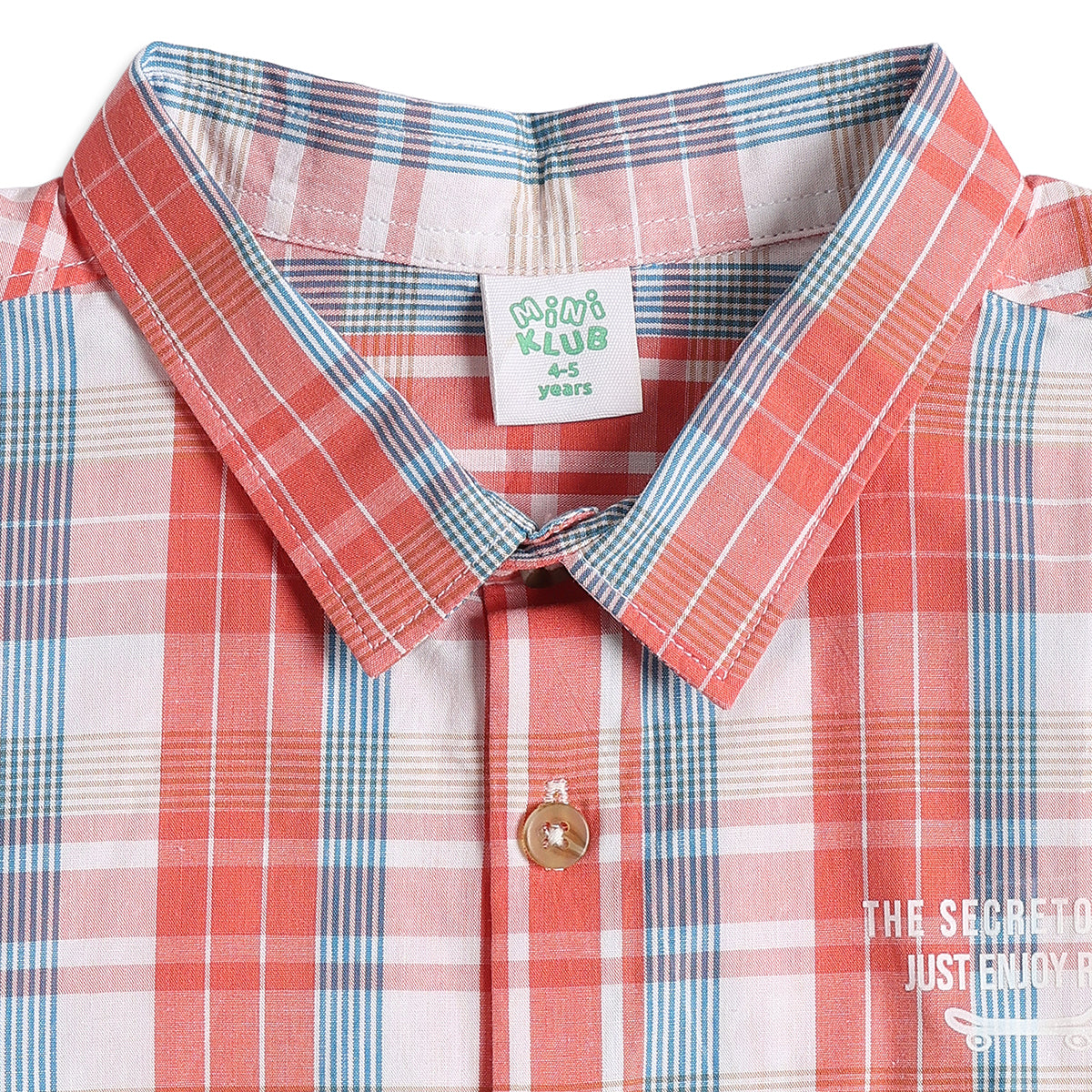 Boys Red and Blue Cotton Checked Full Sleeve Shirt Casual Everyday Wear