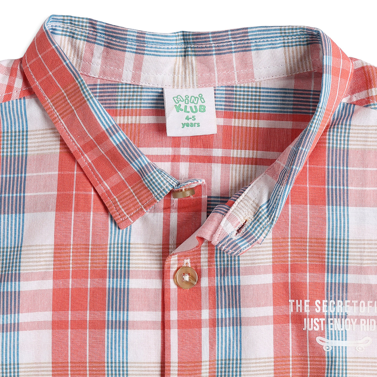 Boys Red and Blue Cotton Checked Full Sleeve Shirt Casual Everyday Wear