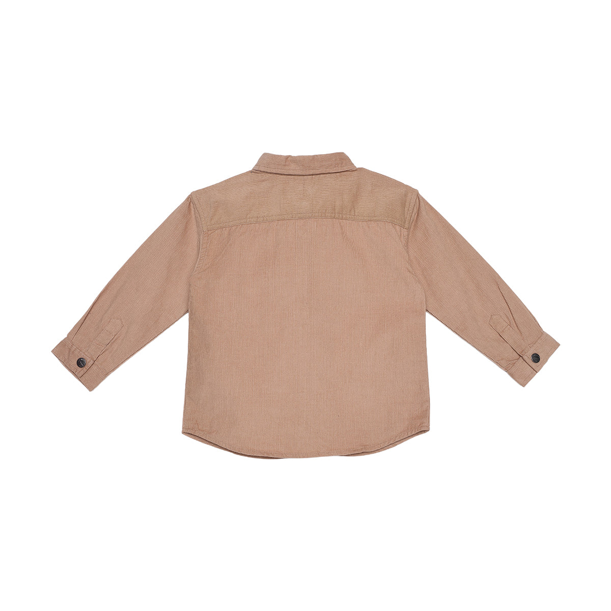 Boys Beige Cotton Corduroy Shirt Regular Fit Casual Kids Shirt