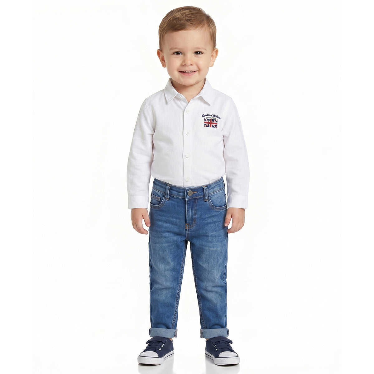 Boys White Cotton Oxford Shirt Regular Fit Casual Wear
