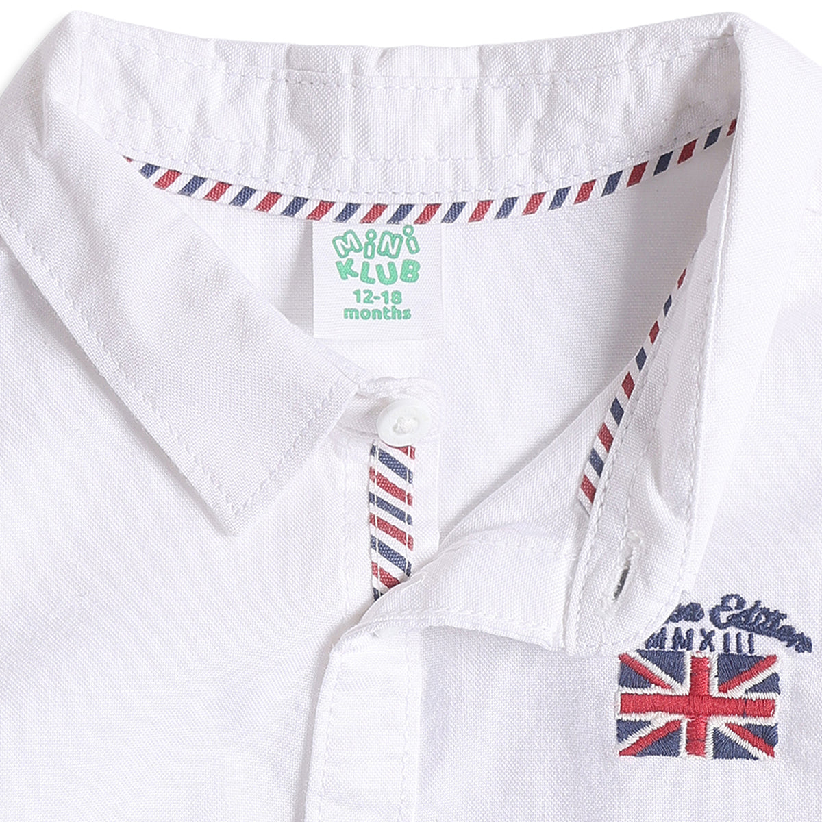 Boys White Cotton Oxford Shirt Regular Fit Casual Wear