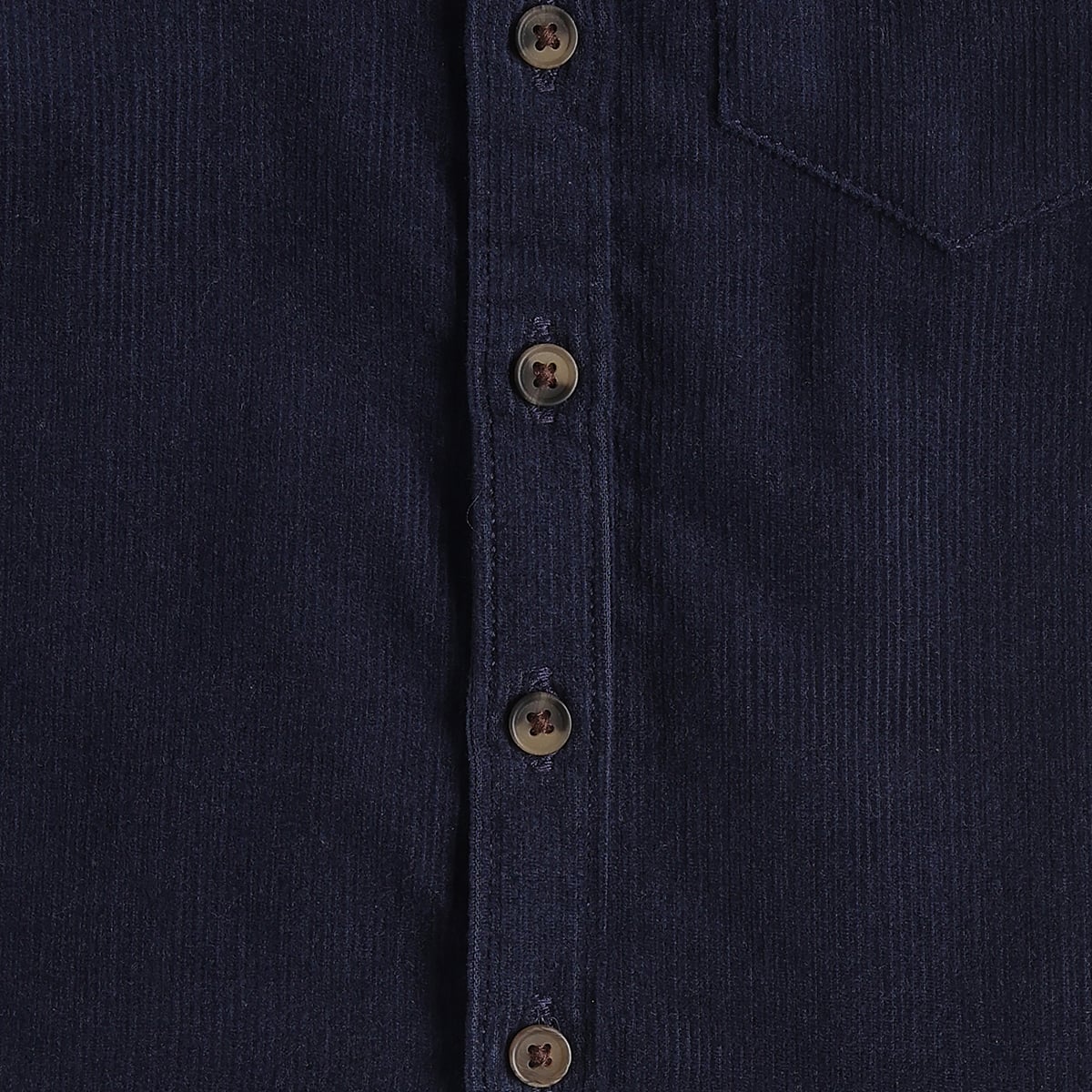 Boys Navy Cotton Corduroy Shirt Regular Fit Casual Wear